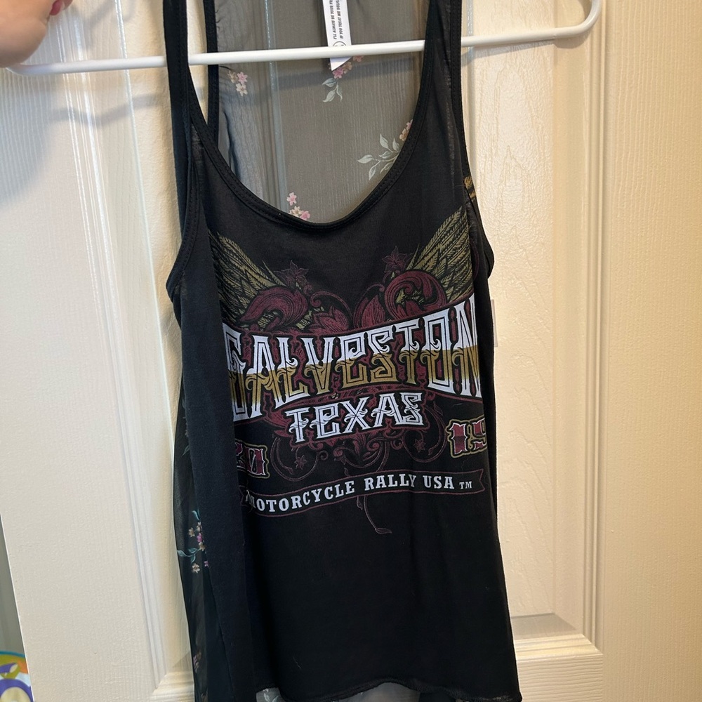 Black Graphic Tank Top
